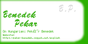 benedek pekar business card